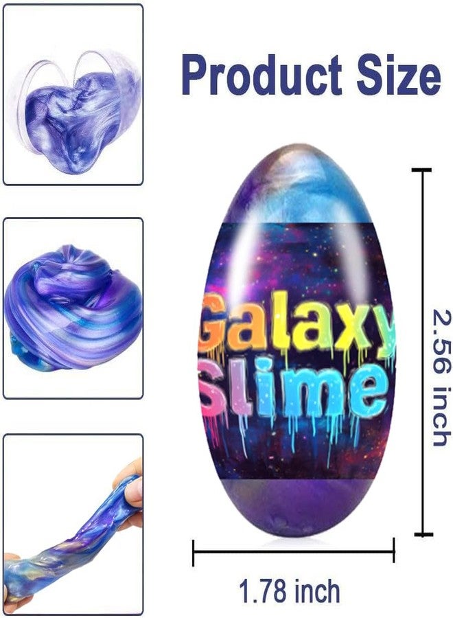 Cherislpy 6 Pcs Easter Galaxy Slime Eggs Stress Relief Toys for Kids Boys Girls Easter Basket Stuffers Eggs Fillers Party Favors Gifts - Image 3